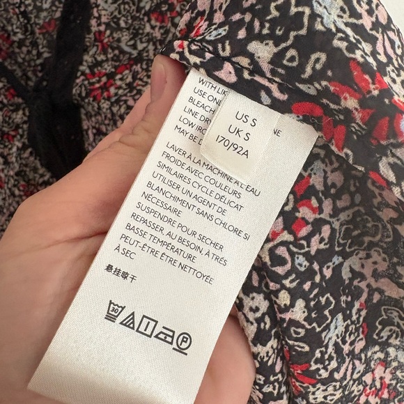 Free People Floral Tie-Front Bell Sleeve Kimono Blouse Women’s Small Boho Chic - Picture 5 of 7